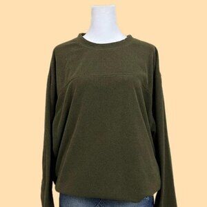 khaki y2k oversized fleece light weight sweater indie skate grunge boyfriend